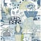 Caroline et Bettina Blue Avriel Peel & Stick Wallpaper